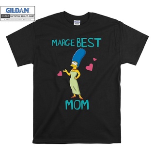 T-shirt  Gildan เสื้อยืด โอเวอร์ไซซ์ พิมพ์ลาย Marge The Simpson Best Mom สําหรับเด็ก Unisex 6987S-5XL