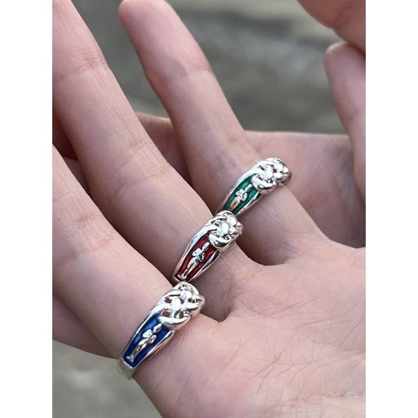 แหวนพิรอดไอ้ไข่เนื้อทองเหลืองชุบเงิน (ขนาด S56 / M57 / L58)