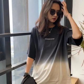 oversize t -shirt girls ในฤดูร้อนสั้น -คู่รัก gradient ใหม่ด้านบนสุดยอด
