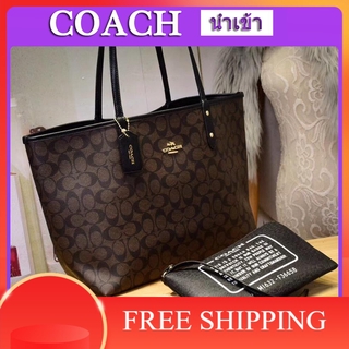 พร้อมส่งกระเป๋า Coach แท้ กระเป๋าสะพายข้างผู้หญิง / กระเป๋าช้อปปิ้ง / Shopping Bag / กระเป๋าถือ / กระเป๋า forever young