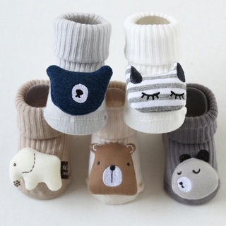 SOCK-O1 ถุงเท้าเด็กอ่อนแรกเกิด (0-6 เดือน) แบบยาวติดตุ๊กตา 3D สามารถใส่ได้ทั้งยาวและพับ ถุงเท้า ถุงเท้าเด็ก