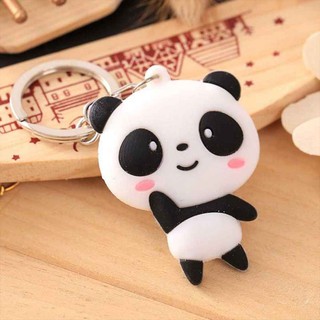 Cute Cartoon Panda Keychain Keyring Bag Pendant Silicone Animals Panda Handbag Key Ring Chain