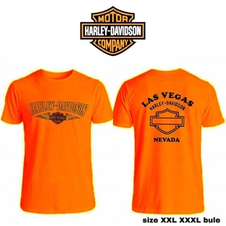 เสื้อยืด พิมพ์ลาย HARLEY DAVIDSON BIG SIZE LAS VEGAS ORANGE DAVIDSON สําหรับผู้ชายS-5XL