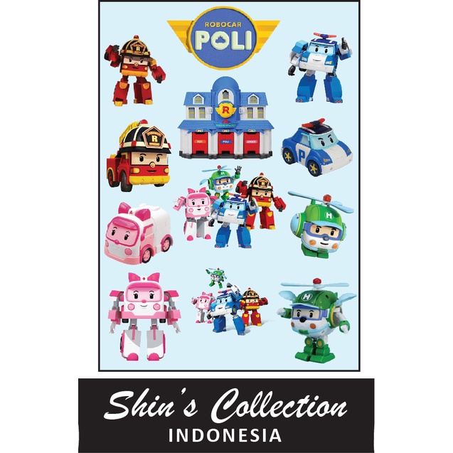 สติ๊กเกอร์กันน้ํา Robo Poli 1 ชิ้น