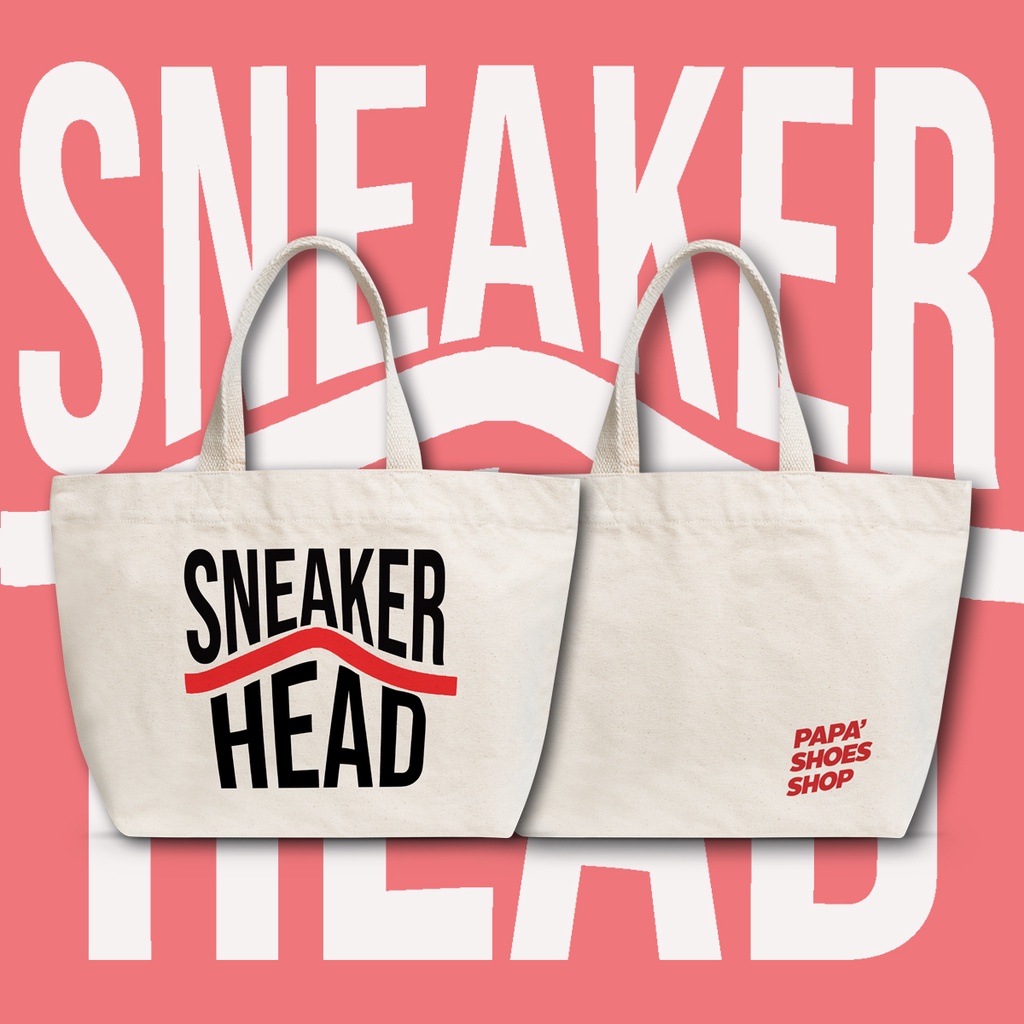 กระเป๋า SNEAKER HEAD [ By Papa' Shoes Shop] TOTE BAG กระเป๋าผ้าแคนวาส