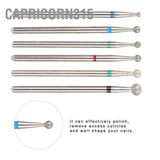 Capricorn315 ชุดดอกสว่านสเตนเลส 5 แบบ สําหรับตกแต่งเล็บ 6 ชิ้น ต่อแพ็ค