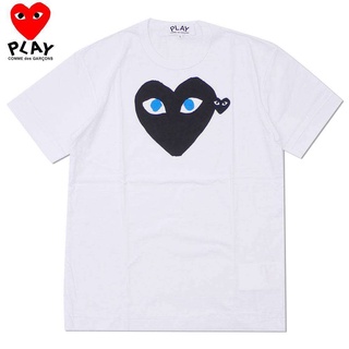 เสื้อผ้าผช❁zhae Ready Stock Original COMME Des Garcons CDG Playผ้าฝ เสื้อยืดคอกลม ผ้าที่มีคุณภาพสูS-5XL