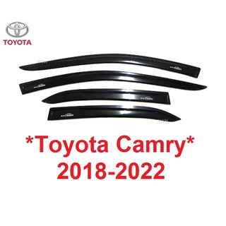 1ชุด สีดำ กันสาด Toyota camry 2018 - 2022 รถยนต์ โตโยต้า แคมรี่ Windshield กันสาดประตู กันลม กันสาดรถยนต์ กันฝน