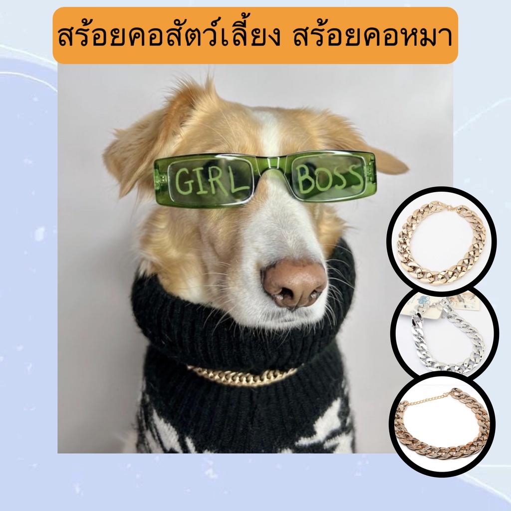 PP-010 สร้อยคอแฟชั่นสำหรับสัตว์เลี้ยง น้องหมา น้องแมว ใส่แล้วน่ารัก ราคาสบายกระเป๋า พร้อมส่งทันที! 🐶🐱💖