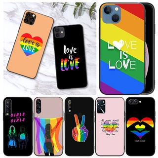 เคสโทรศัพท์มือถือแบบนิ่ม ลายหัวใจ LGBT สีดํา สําหรับ Samsung A01 EU A02 M02 A03S A10 A10S A21