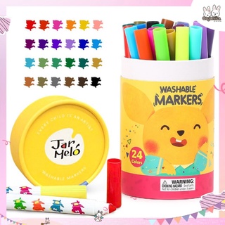 ปากกามาร์คเกอร์หัวแหลมไร้สารพิษสำหรับเด็ก 24 สี Baby Roo Washable Markers