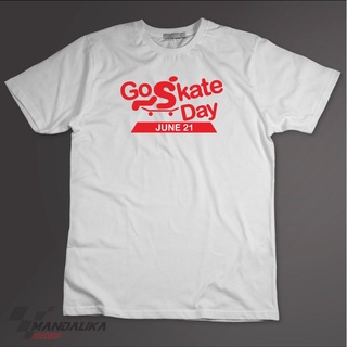 เสื้อยืดคอกลมGo เสื้อสเก็ตบอร์ด day 21 มิถุนายนS-5XL