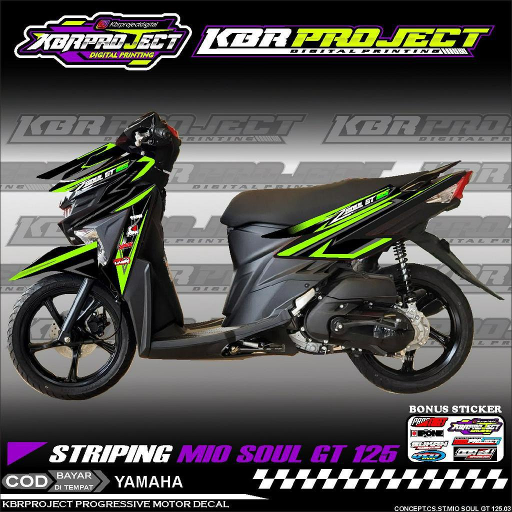 MIO SOUL GT 125 COOL STRIPING สติ๊กเกอร์ YAMAHA RACING MOTORCYCLE VARIATIONS 03 TRANSPARENT HOLOGRAM