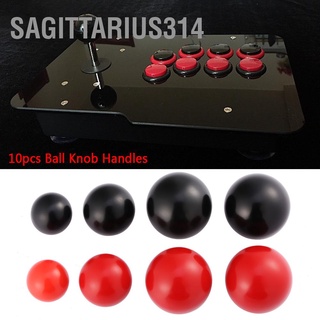 Sagittarius314 ลูกบิดพลาสติก ทรงกลม สีดํา สีแดง สําหรับเครื่องกลึงแทรกเตอร์ 10 ชิ้น