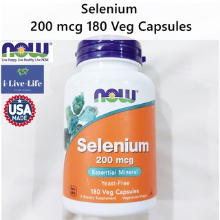 ซีลีเนียม Selenium 200 mcg 180 Veg Capsules - Now Foods