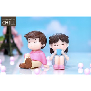 [MC249] ตุ๊กตุ่นจิ๋ว คู่รักนั่งชิลล์ 👫🏻 (1 คู่ ราคา 50 บาท)