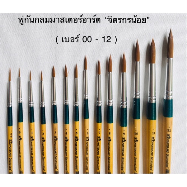 Master Art พู่กันหัวกลม รุ่นจิตรกรน้อย เบอร์ 00 - 12 (ราคาต่อ 1 ด้าม)