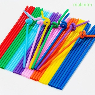 Malcolm หลอดดูดน้ําผลไม้ ยืดหยุ่น ยาวพิเศษ หลากสี DIY สําหรับตกแต่งบ้าน ปาร์ตี้