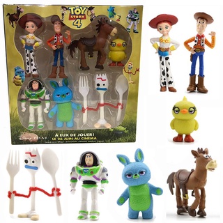 ของเล่นฟิกเกอร์ Toy 4 Story Woody Lightyear Rex Alien 7 ชิ้น