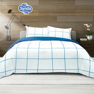 Synda ผ้าปูที่นอนรัดมุม Cotton Satin 500 เส้นด้าย รุ่น SIMPLE LIFE BLUE