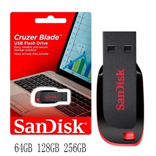 SANDISK [คุณภาพสูง] แฟลชไดรฟ์ USB 2.0 พร้อม USB 3.0 (4GB 8GB 16GB 32GB 64GB 128GB 256GB) (สีดํา และสีแดง)