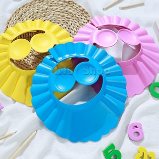 หมวกอาบน้ำ กันน้ำ สำหรับสระผมเด็ก ปิดหูปรับได้  Baby waterproof shampoo cap