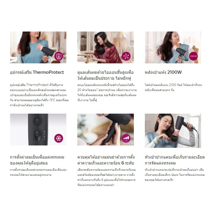 (( New Product )))Philips HairDryer 3000 Series ไดร์เป่าผมรุ่น BHD350 (2100w)(ของแท้ประกันศูนย์ไทย)