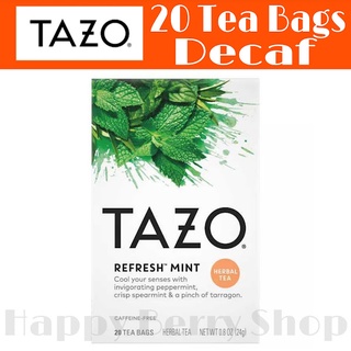 TAZO TEA 🍃 ชาสมุนไพร Refresh Mint Herbal Tea ไม่มีคาเฟอีน⭐พร้อมส่ง⭐ชาอเมริกาเพื่อสุขภาพ 1 กล่องมี 20 ซอง