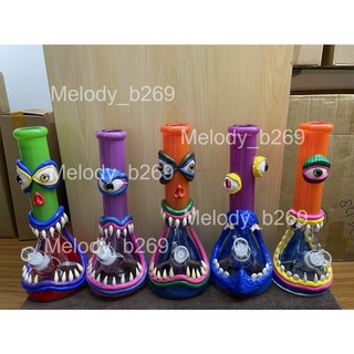 บ้องแก้ว Glass Bong ขวดแก้วสมุนไพร ลายการ์ตูนสัตว์ประหลาด สูง 14.17 นิ้ว = 36 cm