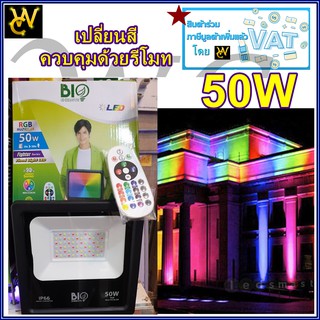 สปอร์ตไลท์ไฟเปลี่ยนสี มีรีโมทควบคุม 50W LED FLOOD LIGHT RGB สปอร์ตไลท์สลับสี RGB LED