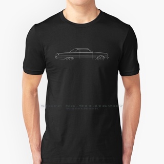 Sort.V 2021 [Available]2021 เสื้อยืดผ้าฝ้ายแขนสั้นพิมพ์ลาย 1963 Chevy Impala - Profile Stencil 1963 Chevy Chevrolet สไตล