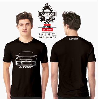 ROUND คอลูกเรือเสื้อยืด พิมพ์ลายรถยนต์ Karimake Mitsubishi Lancer Evo 8 สําหรับผู้ชาย-4XL