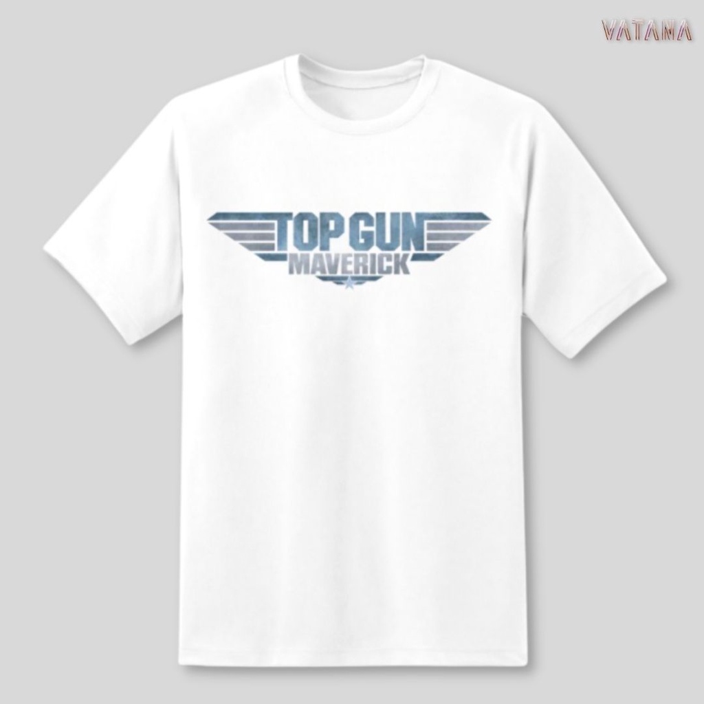 VATANA - เสื้อยืดแขนสั้น สีขาว พิมพ์ลาย Logo Top Gun Maverick ลิขสิทธิ์ MARVEL