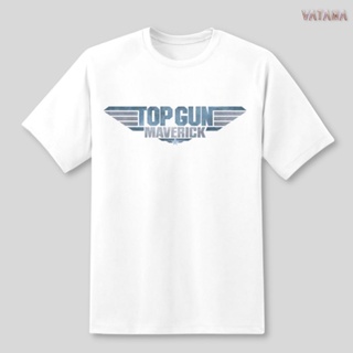 เสื้อยืดคอกลมแฟชั่น VATANA - เสื้อยืดแขนสั้น สีขาว พิมพ์ลาย Logo Top Gun Maverick