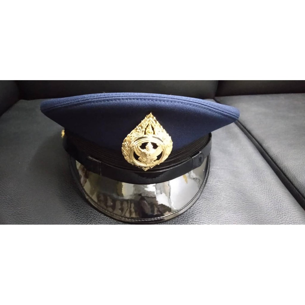 หมวกหม้อตาลข้าราชการกลาโหมพลเรือน หน้าหมวกครุฑ กองทัพอากาศ ข้าราชการทหารอากาศชายบรรจุใหม่