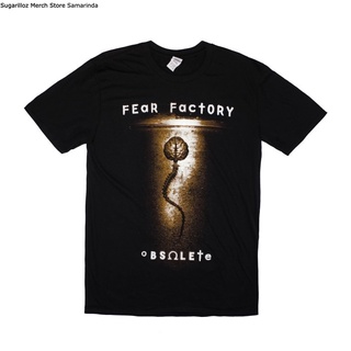 คอลูกเรือเสื้อยืดคอกลมเสื้อยืด Fear FACTORY OBSOLETE Band - Mผ้าฝ้ายแท้