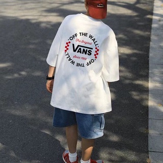 Vans Vance ใหม่ เสื้อยืดลําลอง ผ้าฝ้าย แขนสั้น พิมพ์ลายโลโก้ตัวอักษร ทรงหลวม สําหรับผู้ชาย และผู้หญิงS-5XL