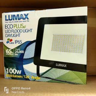 EcoPlus LED Flood Light 100W 120d IP65 Lumax ทรงบางเฉียบ เพียง 3 ซม.