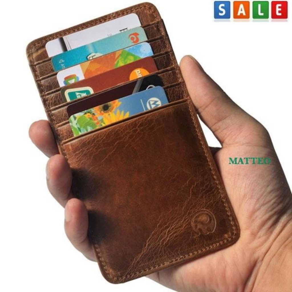 Fin 1 กระเป๋าเงิน หนังแท้ สตางค์ ใส่บัตรเครดิต Credit Card Long Wallet 1376 - Brown