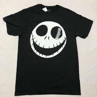 เสื้อยืดผ้าฝ้าย พิมพ์ลาย Nightmare Before Christmas สีดํา สําหรับผู้ใหญ่ NWT LMbaip88DNombf18Size S-5XL