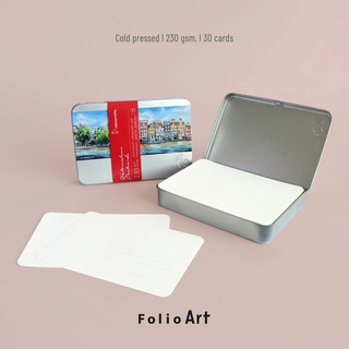 FOLIO ART : Hahnemuhle watercolor box postcard 230gsm กระดาษสีน้ำ​โปสการ์ด​ กึ่งหยาบ 230gsm. ขนาด 10.5x14.8 cm (8570130)