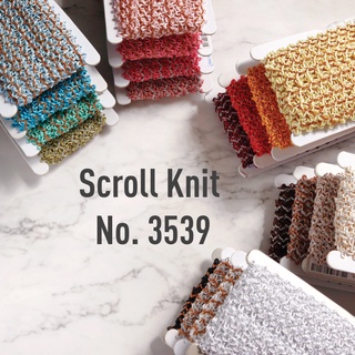 MOMOTARA No. 3539 เทปทอ Knit ลายโค้ง Scroll Knit ขนาด 1.4 ยาว 18 หลา