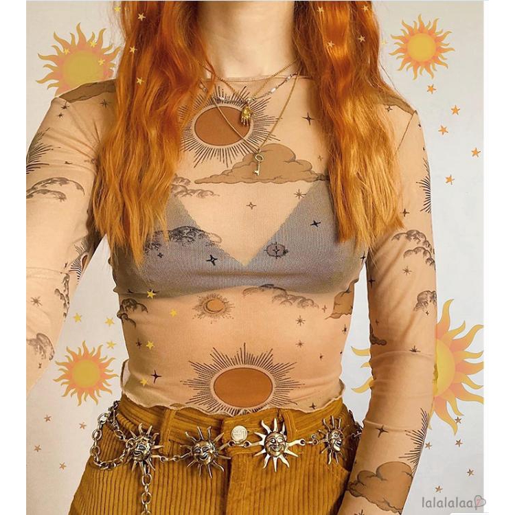 sun moon mesh top