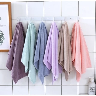 MJP-01 【ขนาด 35x75 ซม】ผ้าขนหนูขนเป็ด สำหรับเช็ดผม ไม่ใช่ผ้าผืนใหญ่ สีพื้น ไม่กุ้นขอบ นุ่ม ไม่บาดผิว
