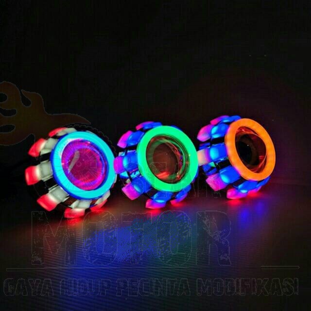 V10 MINI JELLYFISH PROJECTOR HEADLIGHT หลอดไฟ LED ยาว STAY แฟลช HEADLAMP RAINBOW RUNING