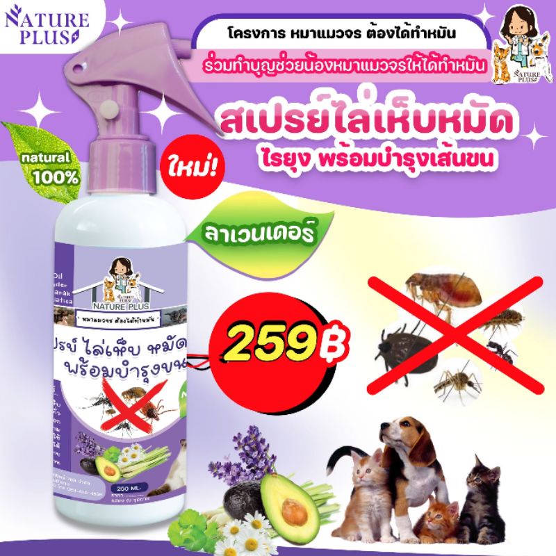 สเปรย์ไล่เห็บ หมัด ไร ยุง สำหรับ สุนัข แมว – Nature Plus ราคา ถูกที่สุด ดีลบีเคเค แกลเลอรีภาพที่ 7