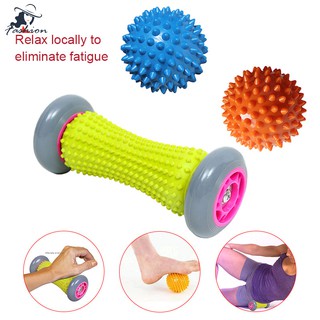 FF Foot Roller Massage for Relief Plantar Fasciitis Reflexology Back Leg Muscle Massager + 2 Spiky