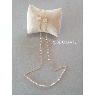 สายคล้องแมส (001)ROSE QUARTZ "โรสควอตซ์"