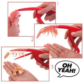 ที่แกะเปลือกกุ้ง สีแดง Plastic Portable Prawn Peeler Shrimp Peel Device Convenient Kitchen Accessories Gadgets