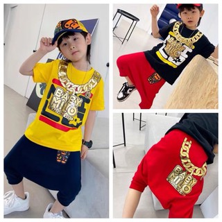 🌈(Ep.7)🐵Bapekids🐵เสื้อยืดเด็กแขนสั้น BabyMilo รุ่นใหม่Baby milo 3 สี  s100-140 #พร้อมส่งในไทย